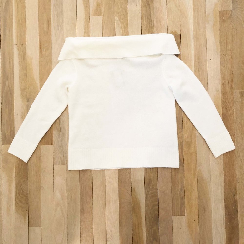 White off the shoulder sweater